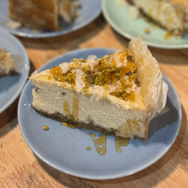 Baklava cheesecake Slice.