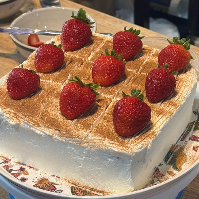 Tres Leches Cake Slice.