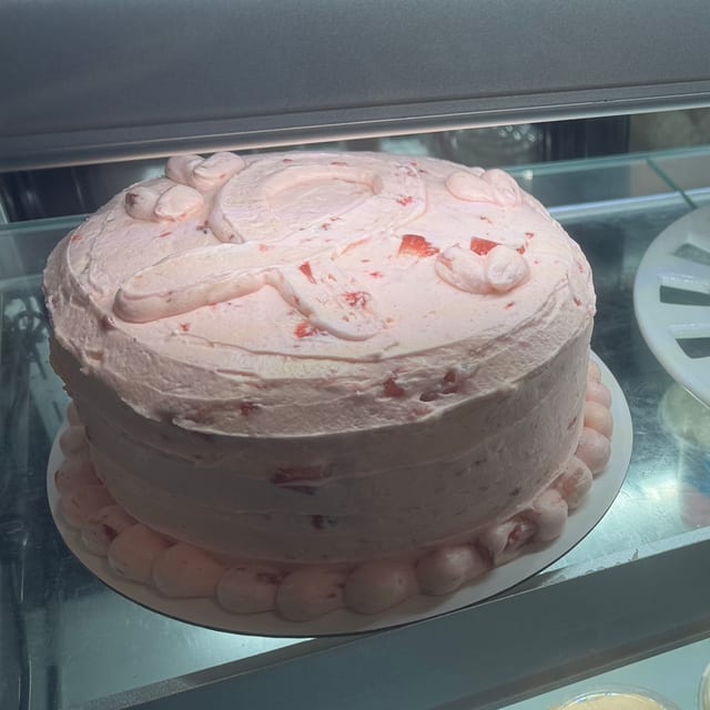 Strawberry Cake Slice.